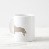 Dackel - ursprüngliche kunstvolle Entwürfe der Kaffeetasse (Vorderseite Links)