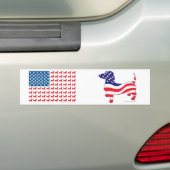 Dackel-USA-FLAG-für-Dunkel Autoaufkleber (Auf Auto)
