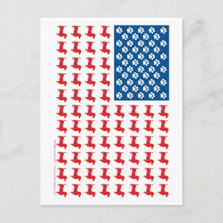 Dackel USA Patriotische Flagge Postkarte