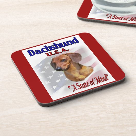 DACKEL USA UNTERSETZER (Linke Seite)