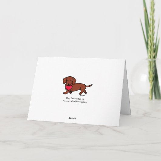 Dackel Valentine Cartoon Feiertagskarte (Rückseite)