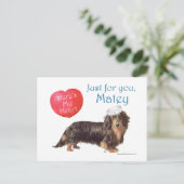 Dackel Valentine Feiertagspostkarte (Stehend Vorderseite)