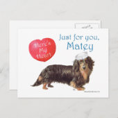 Dackel Valentine Feiertagspostkarte (Vorne/Hinten)