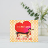 Dackel Valentine Feiertagspostkarte (Stehend Vorderseite)