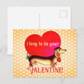 Dackel Valentine Feiertagspostkarte (Vorne/Hinten)