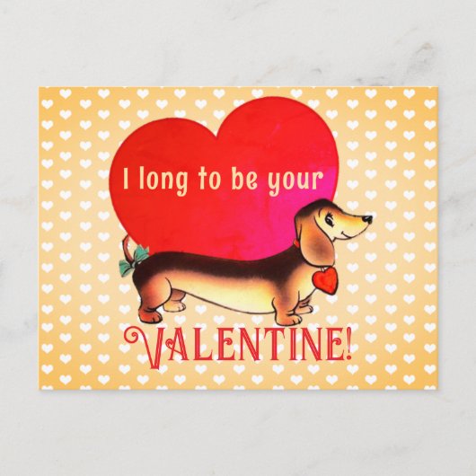 Dackel Valentine Feiertagspostkarte (Vorderseite)