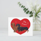 Dackel Valentine Feiertagspostkarte (Stehend Vorderseite)