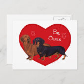Dackel Valentine Feiertagspostkarte (Vorne/Hinten)