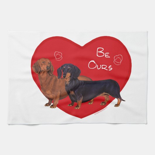 Dackel Valentine Handtuch (Horizontal)