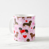Dackel Valentine Kaffeetasse (Vorderseite Links)