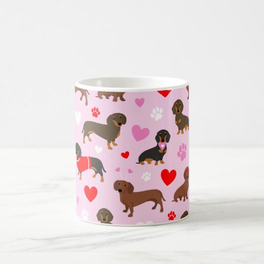 Dackel Valentine Kaffeetasse (Mittel)