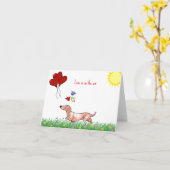 Dackel Valentine Karte (Gelbe Blume)