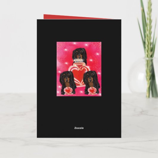 Dackel Valentine Karte (Rückseite)