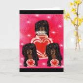 Dackel Valentine Karte (Gelbe Blume)