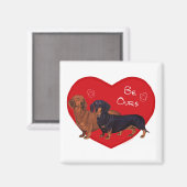 Dackel Valentine Magnet (Vorderseite/Rückseite)