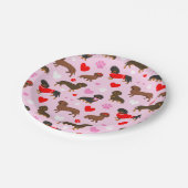 Dackel Valentine Pappteller (Schrägansicht)