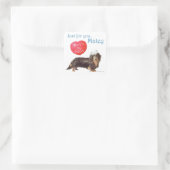Dackel Valentine Quadratischer Aufkleber (Tasche)