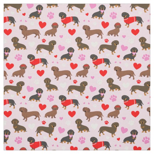Dackel Valentine Stoff (Muster)