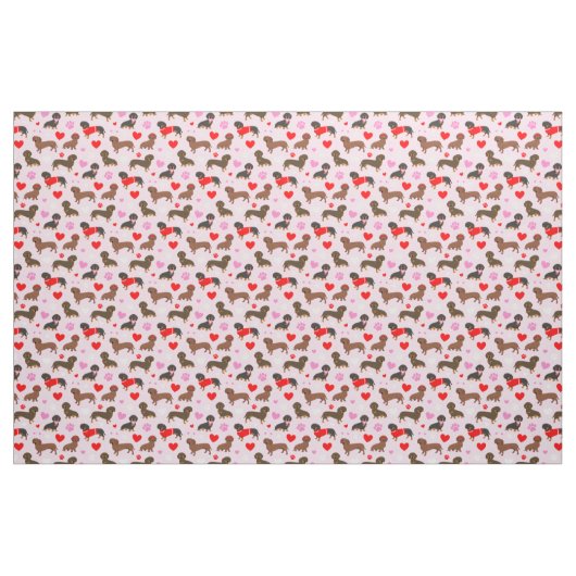 Dackel Valentine Stoff (Fat Quarter (45,7 x 55,9 cm))