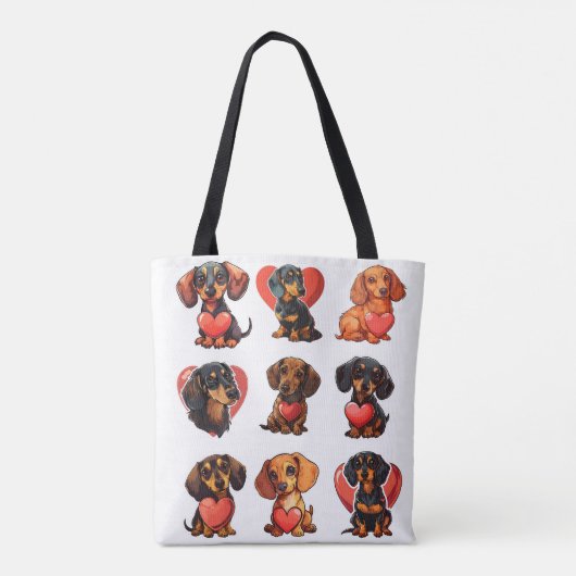 Dackel Valentine Tasche (Rückseite)