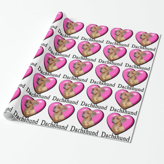 Dackel Valentinstag Geschenkpapier (Ungerollt)