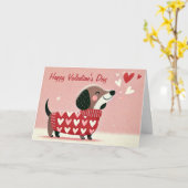 Dackel Valentinstag Liebe Karte (Gelbe Blume)