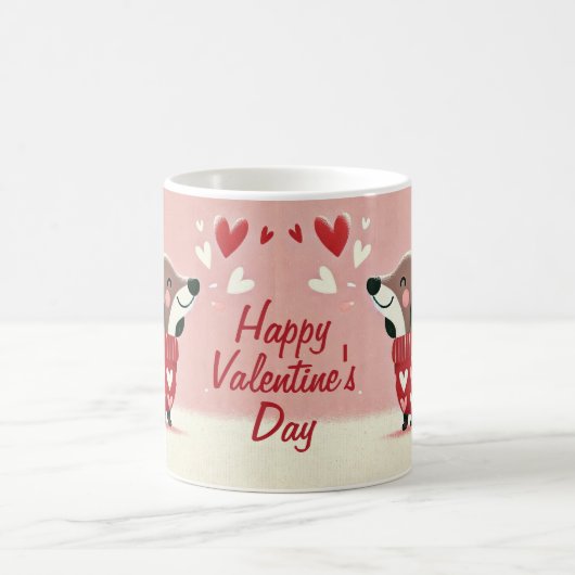 Dackel Valentinstag Liebe Tasse (Mittel)