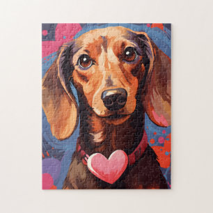 Dackel Valentinstag Puzzle