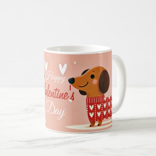 Dackel Valentinstag Tasse (VorderseiteRechts)