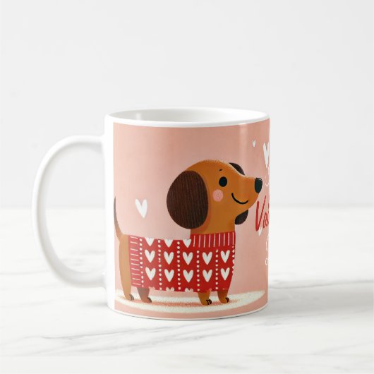 Dackel Valentinstag Tasse (Links)