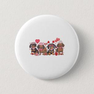 Dackel Valentinstag Wurst Hund Bandan Button