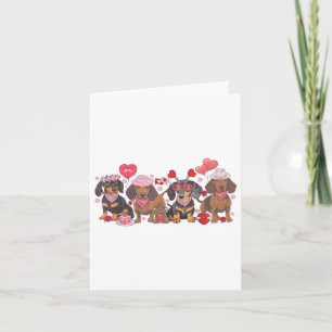 Dackel Valentinstag Wurst Hund Bandan Karte