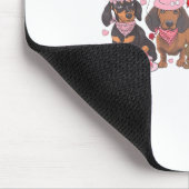 Dackel Valentinstag Wurst Hund Bandan Mousepad (Ecke)