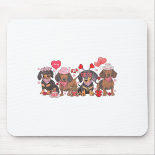 Dackel Valentinstag Wurst Hund Bandan Mousepad