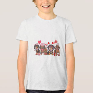 Dackel Valentinstag Wurst Hund Bandan Tri-Blend Shirt