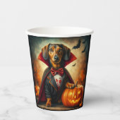 Dackel Vampire Halloween Pappbecher (Vorderseite)