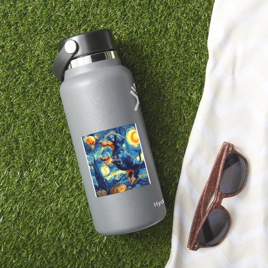 Dackel van gogh sternenbehaglich zwischen Funny Aufkleber (HydroFlask Insitu)