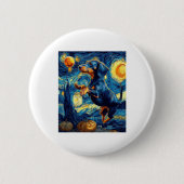 Dackel van gogh sternenbehaglich zwischen Funny Button (Vorderseite)