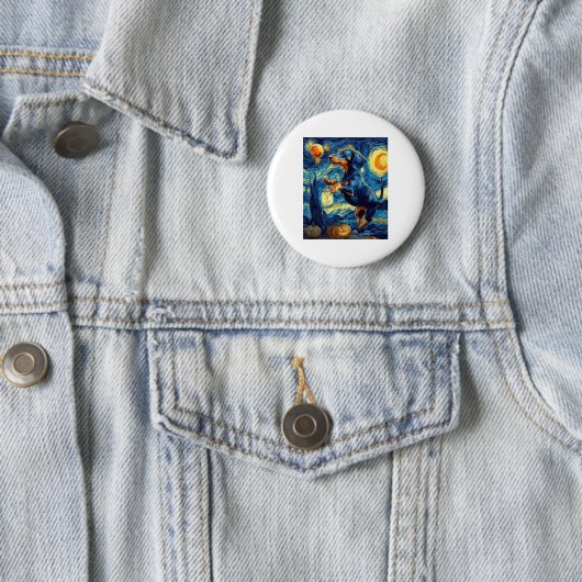 Dackel van gogh sternenbehaglich zwischen Funny Button (Beispiel)
