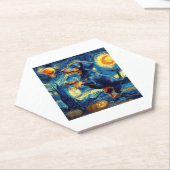 Dackel van gogh sternenbehaglich zwischen Funny Untersetzer (angewinkelt)