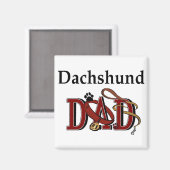 Dackel VATER Geschenke Magnet (Vorderseite/Rückseite)