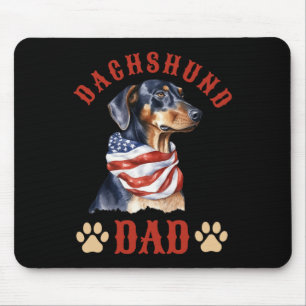 Dackel Vater Hund Vatertag 4. Juli Mousepad