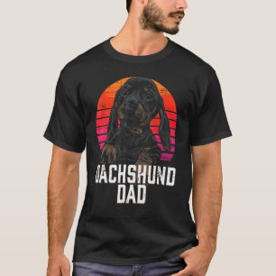 Dackel Vater Retro Weiner Wurst Dog Papa Badger T-Shirt