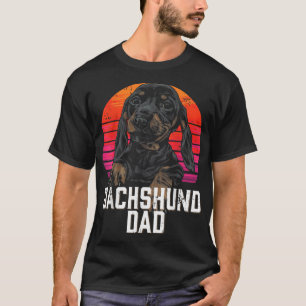 Dackel Vater Retro Weiner Wurst Dog Papa Badger T-Shirt