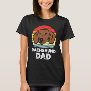 Dackel Vater Retro Weiner Wurst Hund Tier Haustier T-Shirt