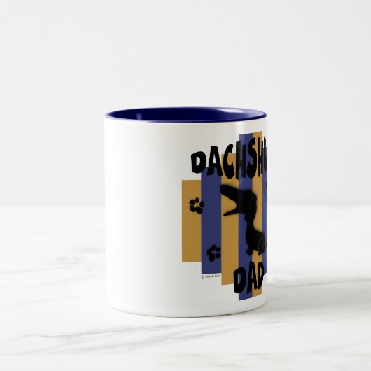 Dackel-Vater-Tasse Zweifarbige Tasse (Mittel)