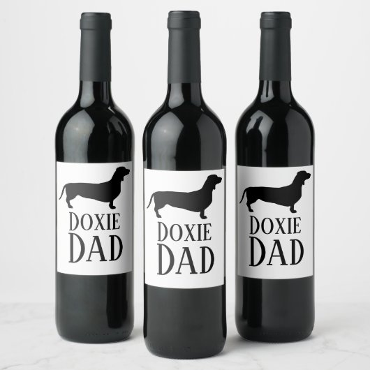 Dackel Vater Weinetikett (Flaschen)