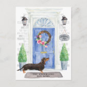 Dackel verschieben Ankündigung Postkarte (Vorderseite)