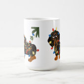 Dackel verwirrt in der Weihnachtslicht-Tasse Kaffeetasse (Mittel)