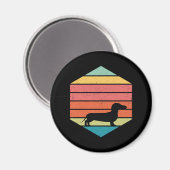 Dackel Vintag Retro Classic Magnet (Vorderseite/Rückseite)